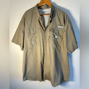 Columbia PFG Omni-Shade Shirt Men’s Size XL Green Button Up Vented Fishing EUC